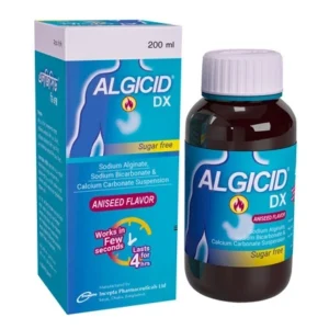 Algicid DX Suspension (500 mg+213 mg+325 mg)/10 ml Sodium Alginate + Sodium Bicarbonate + Calcium Carbonate 200 ml, 1bottle