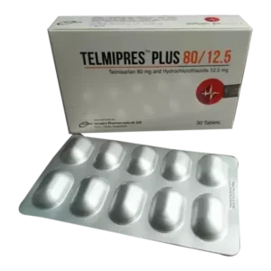 Telmipres Plus 80 mg+12.5 mg (Tablet),10 tablets per strip