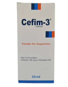 Cefim-3 100 mg/5 ml (Suspension)50ml, per syrup