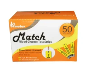 Match Blood Glucose Test Strips 25pcs