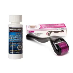 Kirkland Minoxidil 5% (with derma roller 0.5mm and lclt for hair and beard growth)