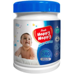 Fresh Happy Nappy Baby Wipes (240) Pcs combo Pack, Wet Tissue For Baby