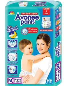 Avonee Pants Baby Diaper M (7-12 KG) 56PCS |