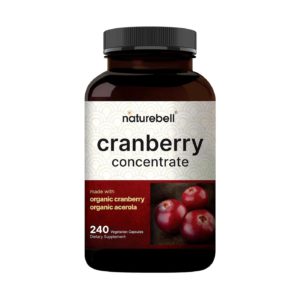 Naturebell Cranberry Pills 36,000mg with Acerola, 240 Veggie Capsules