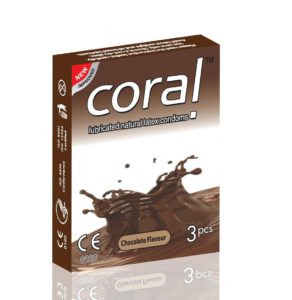 Coral – Chocolate Flavors Lubricated Natural Latex Condom3pcs