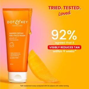 Dot and Key Mango Detan Gel Facewash with Glycolic and Niacinamide for All Skin Types